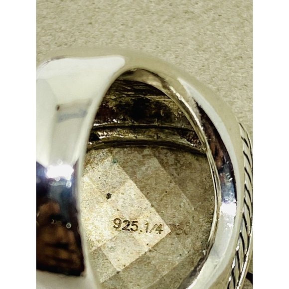 David Yurman Albion Faceted Dome Ring in 18kt Gold/Sterling  Size 6 - Picture 3 of 8